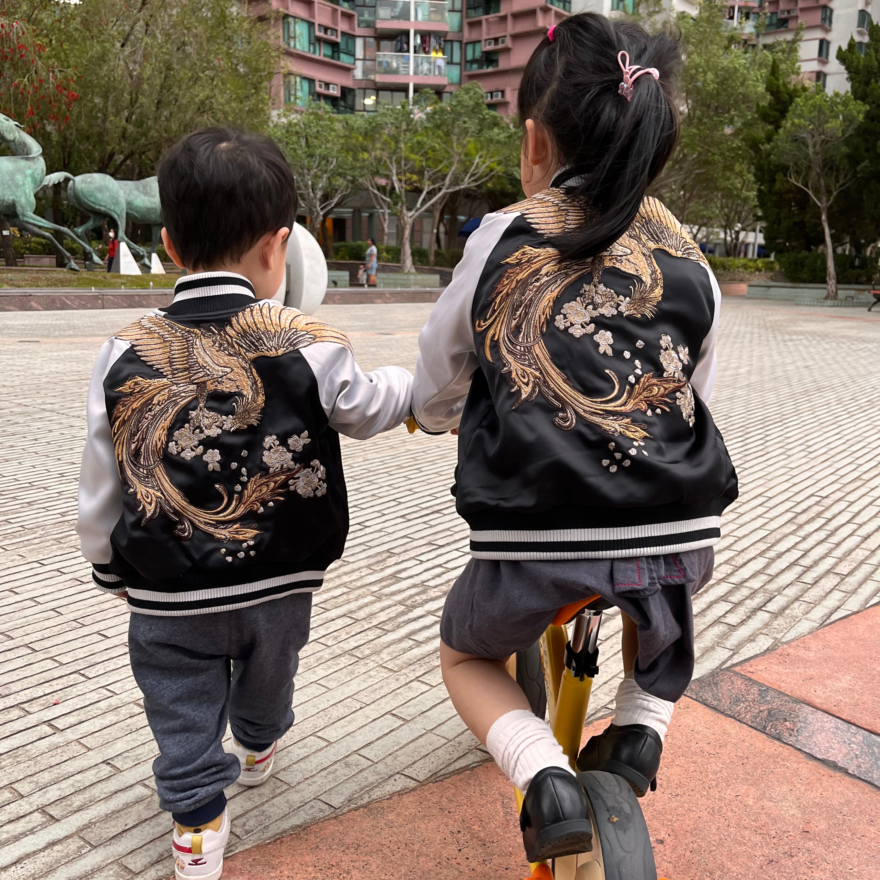 Phoenix Sukajan Souvenir Jacket for Kids