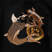 Double Koi & Dragon Embroidered Sukajan Hoodie