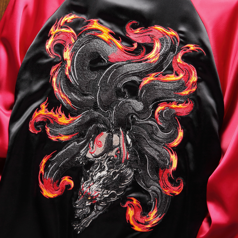 Fiery Nine Tailed Kitsune Sukajan Jacket – Koisea