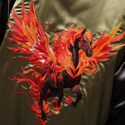 Flameborn Pegasus Horse Sukajan Jacket