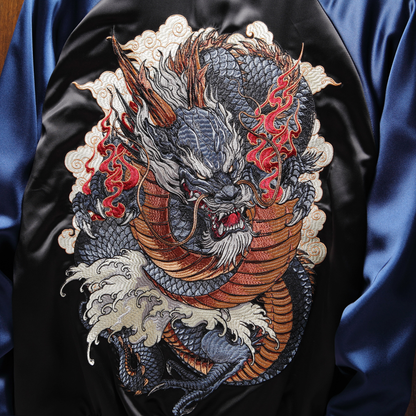 Japanese Blue Dragon Sukajan Jacket – Koisea Japanese Blue Dragon Sukajan Jacket – Koisea