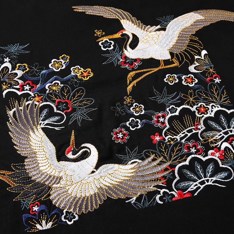 Double Cranes Embroidery T-shirt – Koisea