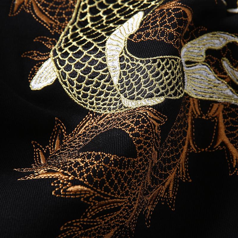Double Koi & Dragon Embroidered Sukajan Hoodie – Koisea