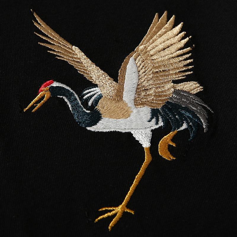 Embroidered Crane Sukajan T-shirt – Koisea