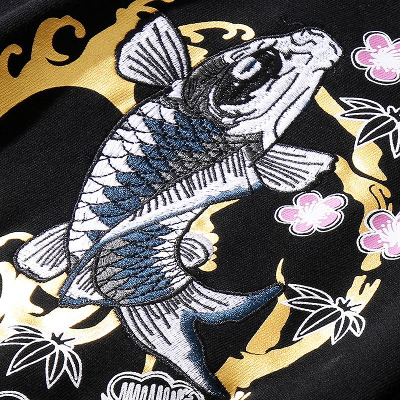 Floral Koi Carp Embroidery Sweatshirt – Koisea