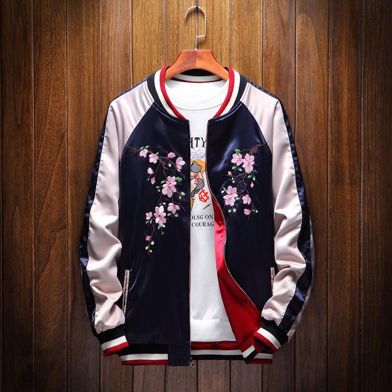 Koisea Flowers & Crane Sukajan Souvenir Jacket [Reversible] XL / Black