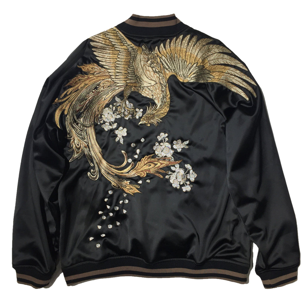 Koisea Flowers & Crane Sukajan Souvenir Jacket [Reversible] XL / Black