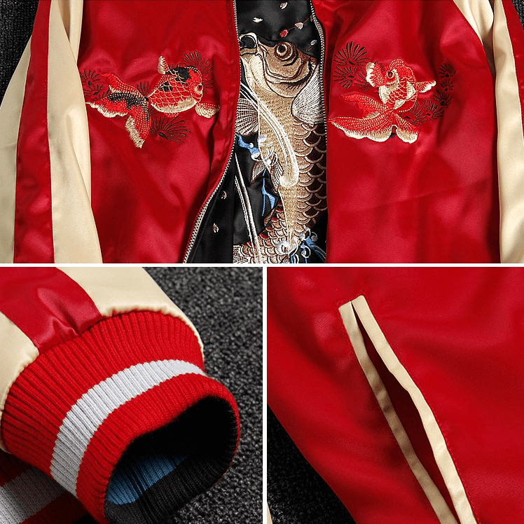 Koi & Goldfish Sukajan Souvenir Jacket [Reversible] – Koisea