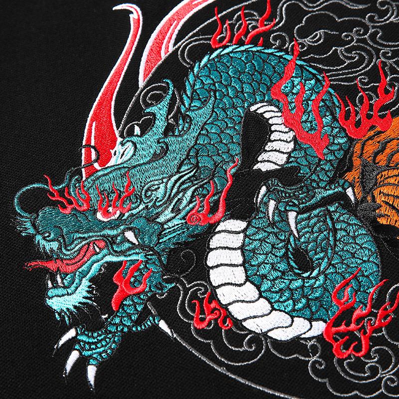 Roaring Dragon & Tiger Embroidery Polo Shirt