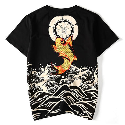 koi fish overdyed t shirt dress Japanese Ukiyoe Huge Koi Fish Classic T-shirt Natural / S